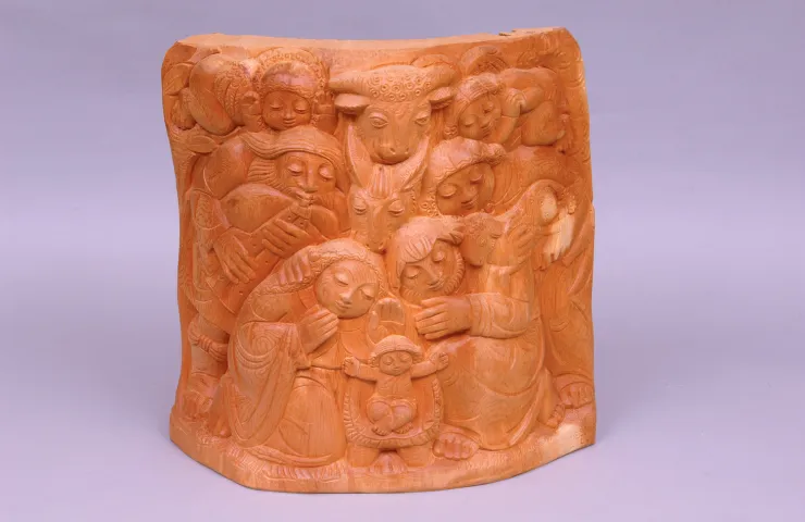 Relieve de Belén tallado sobre arcilla