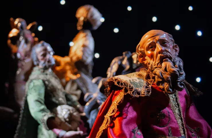 detalle figuras del belén, los tres reyes magos